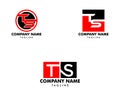 Set of Initial Letter TS Logo Template Design