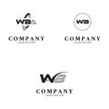 Set of Initial Letter WBA Icon Vector Logo Template Illustration Design Royalty Free Stock Photo