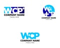 Set of Initial letter WCP cross plus medical logo icon design template elements Royalty Free Stock Photo