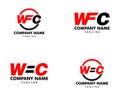 Set of Initial Letter WFC Logo Template Design