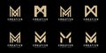 set of initials letter M abstract logo vector design Royalty Free Stock Photo
