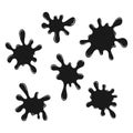 Set of ink Blots. Collection of drops and stains. Vector set of splash liquid and smudges. Paint Splatters. Royalty Free Stock Photo