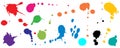 Set of ink blots and splashes. Colorful splatter collection . Vector illustration