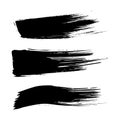 Set of ink brush stroke stains. Grunge Paint stripe. Distressed banner . Black paintbrush collection . Royalty Free Stock Photo