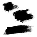 Set of ink brush stroke stains. Grunge Paint stripe. Distressed banner . Black paintbrush collection . Royalty Free Stock Photo