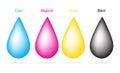 cmyk drops on white background Royalty Free Stock Photo