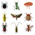 Set of insect flat icons2