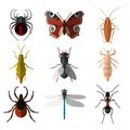 Set of insect flat icons1 Royalty Free Stock Photo