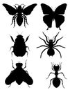 set insects wildlife animals vector illustration Royalty Free Stock Photo