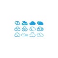 Cloud shapes design vector set. Data technology icons pack