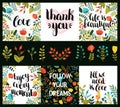 Set of inspirational and romantic cards