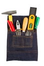 Set instruments Tool kit in blue Jeans tool Bag without belt.