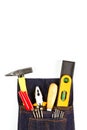 Set instruments Tool kit in blue Jeans tool Bag without belt.