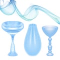 Set of insulated kitchen glassware