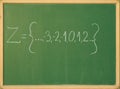 A set of integers in mathematics Royalty Free Stock Photo