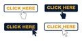 Set of Interactive Click Buttons with Varied Cursor Icons for Web UI Royalty Free Stock Photo