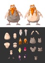 Set of interchangeable dwarf body parts Royalty Free Stock Photo