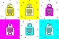 Set Intercom icon isolated on color background. Vector