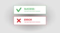 Set interface dialog notification message boxes - success, access denied, web element, icons Vector Illustration