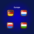 Set interface game europe flag Royalty Free Stock Photo