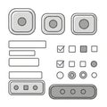 Set of interface icons isolated on white background Royalty Free Stock Photo