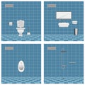 Set of interiors for toilet