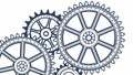Set of Interlocking Industrial Gears Outline, vector design Generative AI Royalty Free Stock Photo