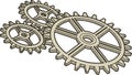 Set of Interlocking Vintage Gear Wheels Vector, vector design Generative AI Royalty Free Stock Photo