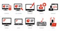 A set of 10 internet computer icons as computer, user interface, web design Royalty Free Stock Photo
