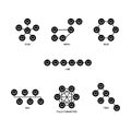 Set of Internet network topology illustration