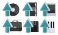 Set of Internet Media Uploading Storage Icons