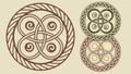 Set of Intricate Celtic Knot Roundel Designs, vector design Generative AI Royalty Free Stock Photo