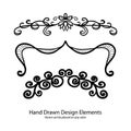 Set of intricate design element s, elegant fancy text or paragraph dividers, hand drawn underline illustration