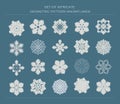 Set of intricate pattern snowflakes