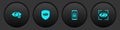 Set Invisible or hide, Shield and eye, Mobile password and Eye scan icon. Vector