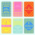 Set of invitation templates. Colorful baby showery card.