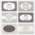 Set of invitation templates. Elegant vintage wedding day card.