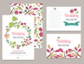 Set of invitational floral cards Royalty Free Stock Photo