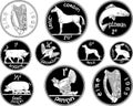 Set of Irish money Pre-decimal coin Penny