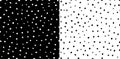 Set of Irregular black and white dots pattern background. Sketchy hand drawn graphic for fabric print, paper card, table cloth,