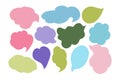 Set of irregular text box in blob shapes or clouds Royalty Free Stock Photo