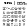 Set of Islamic Icons, Ramadan Kareem