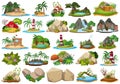 Set of island scene Royalty Free Stock Photo