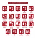 Set of iso 7010 fire protection signs Royalty Free Stock Photo