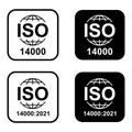 Set of Iso 14000 icon. Environmental Management. Standard quality symbol. Vector button sign isolated on white background