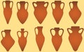 Set isolated antique amphora Royalty Free Stock Photo