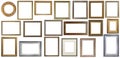 Set of isolated art empty frames