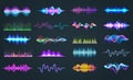Set of isolated audio equalizer or voice frequency Royalty Free Stock Photo
