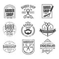 Barbershop logo or sign with scissors and beard