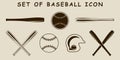 set of isolated baseball icon vector illustration template graphic design. bundle collection of various sport sign or symbol for Royalty Free Stock Photo